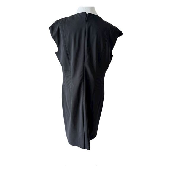 Boss Hugo Boss Womens Cap Sleeve Side Panel Sheath Dress Black Size 12 Office - Picture 6 of 16